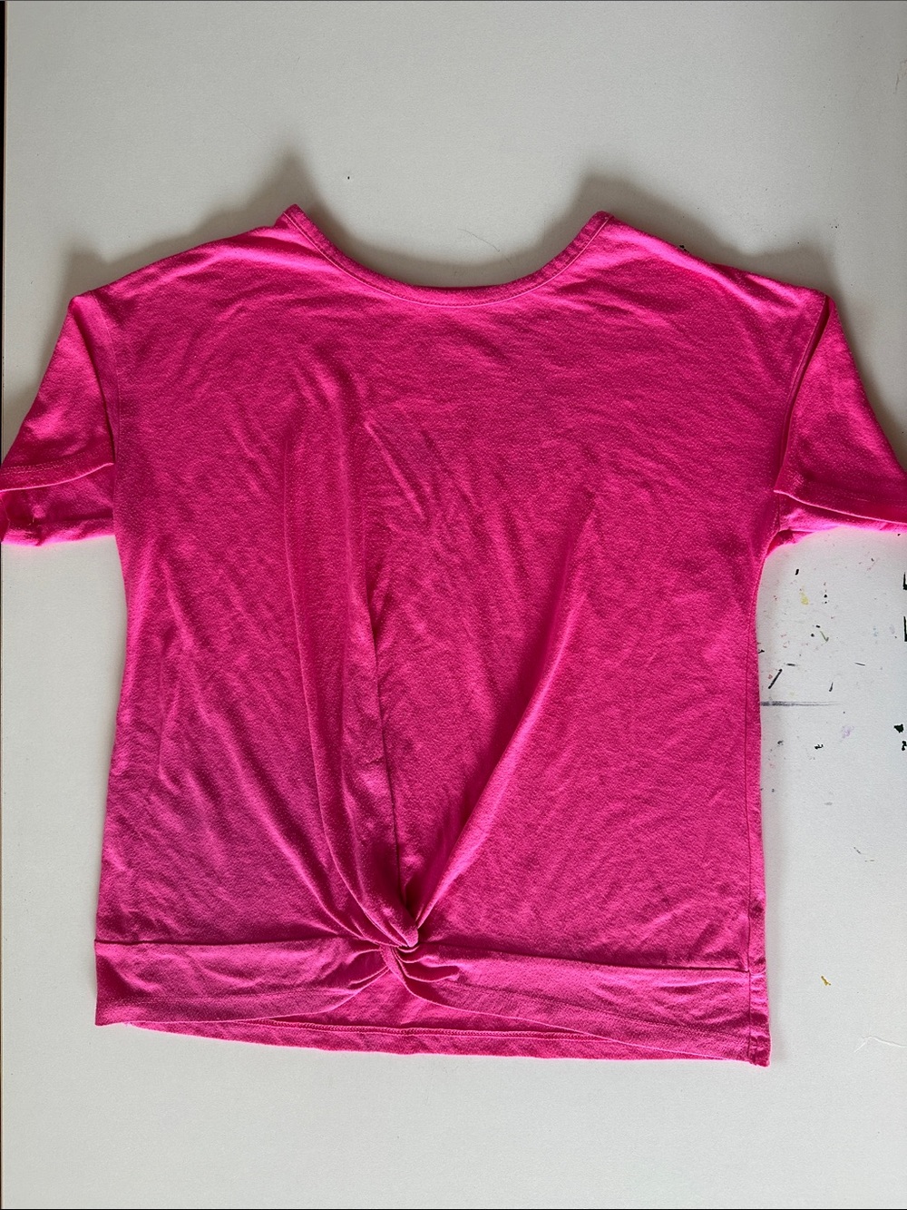 The Children's Place Bright Hot Pink Twist-Front Short Sleeve Top